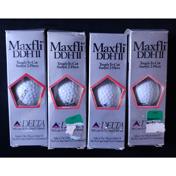 Vintage Maxfli DDH II Delta Lot of 12 New White Golf Balls New Box 4 Sleeve - Picture 1 of 4